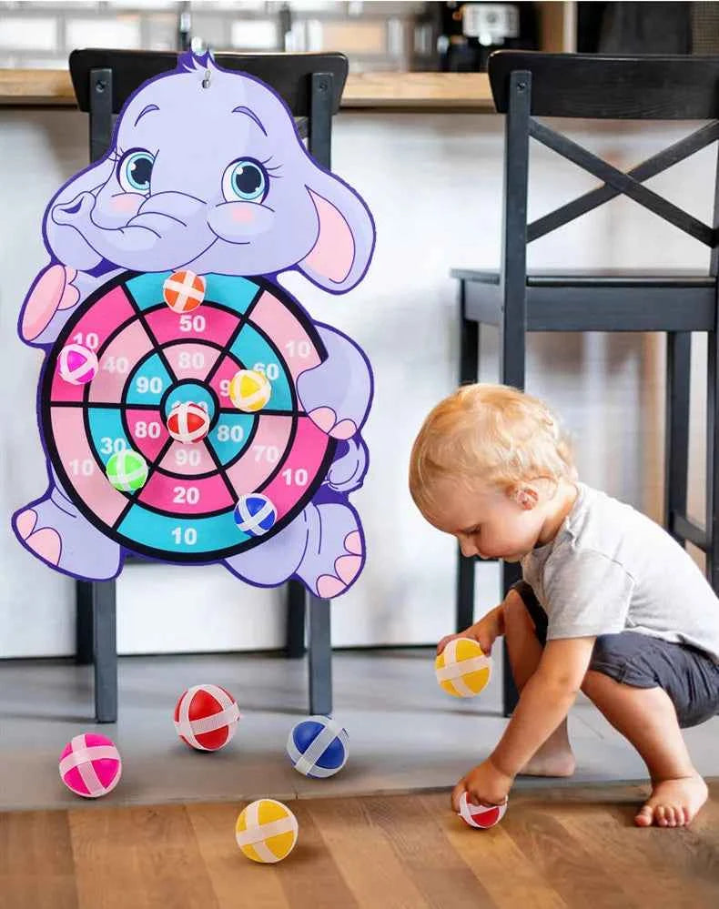 Child Montessori Toys for Kids 2 to 4 Years Old - Cartoon Animal Dart Board Sticky Ball Family Interactive Educational Toys