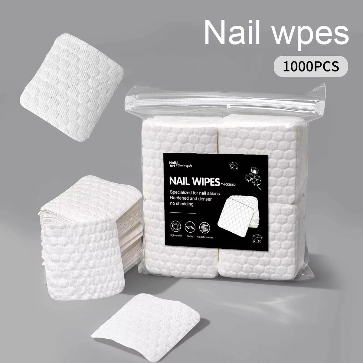 1000pcs bag Color Lint-Free Nail Polish Remover Pads – Durable Wipes