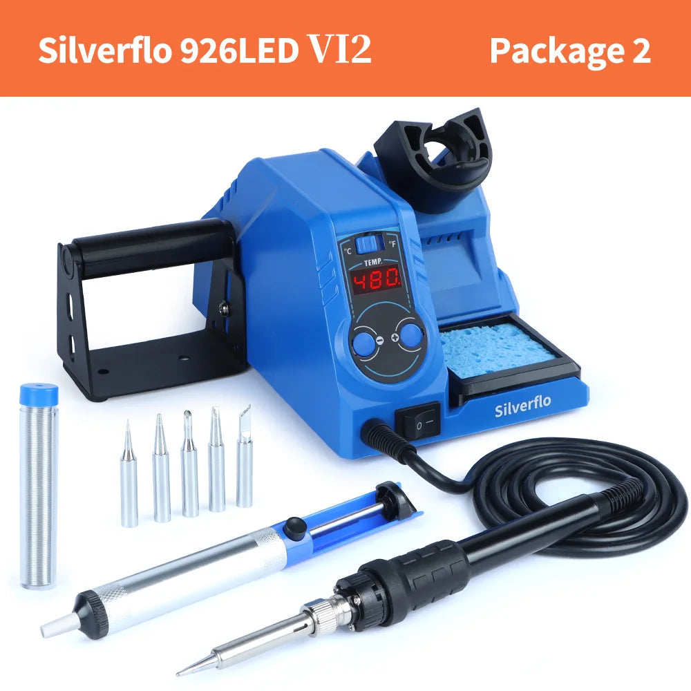 Silverflo 926LED-V Series Soldering Station Thermostatic Soldering Iron Station Welding Rework Station with Sleep Mode