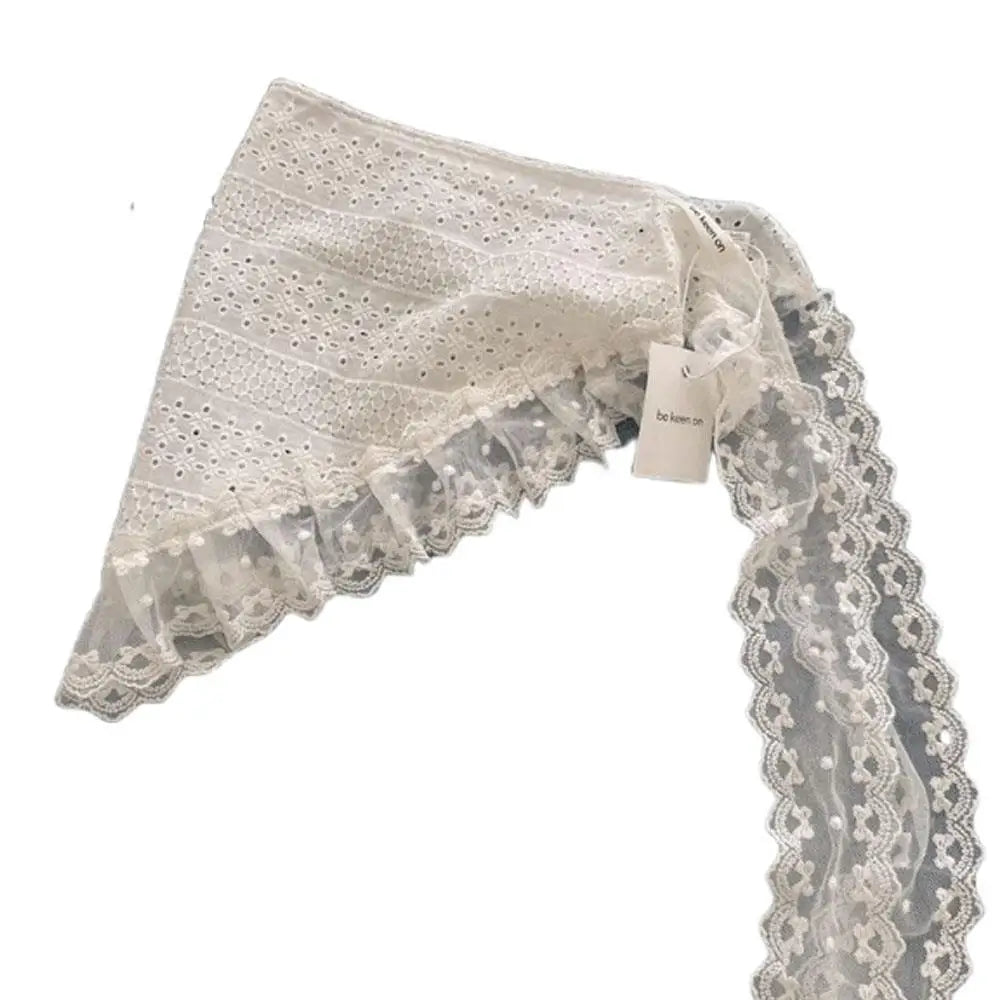 INS Style Triangular Lace Handkerchief Personalized Trendy Layering Of Small Aprons Soft Versatile Korean Headscarf Hair Scarves