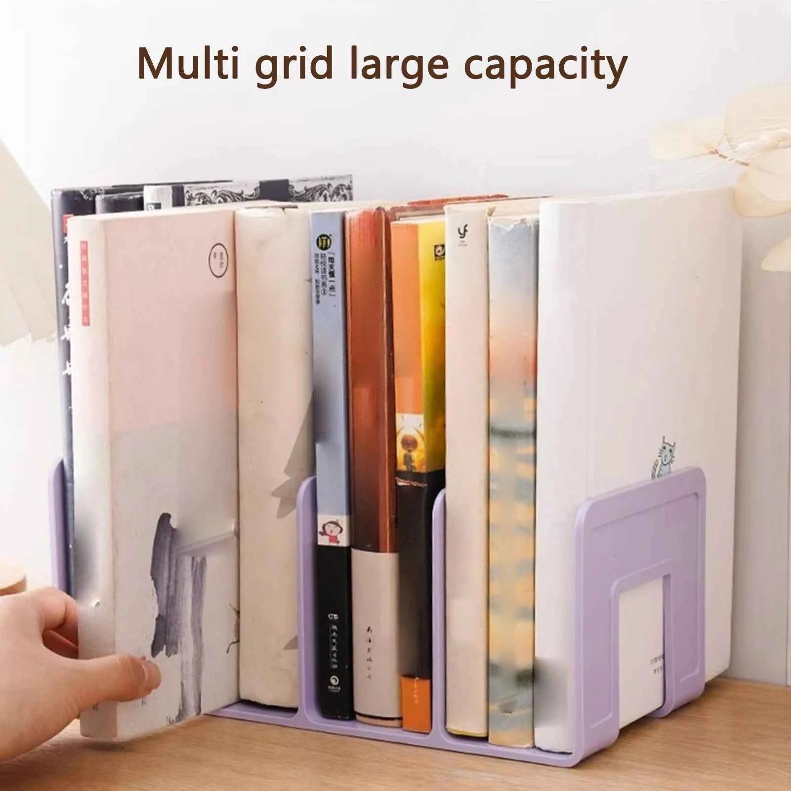 Desktop File Storage Rack Macaron Colored Plastic Folder School Company Office Vertical Book Notebook Holder Organizer Supplies