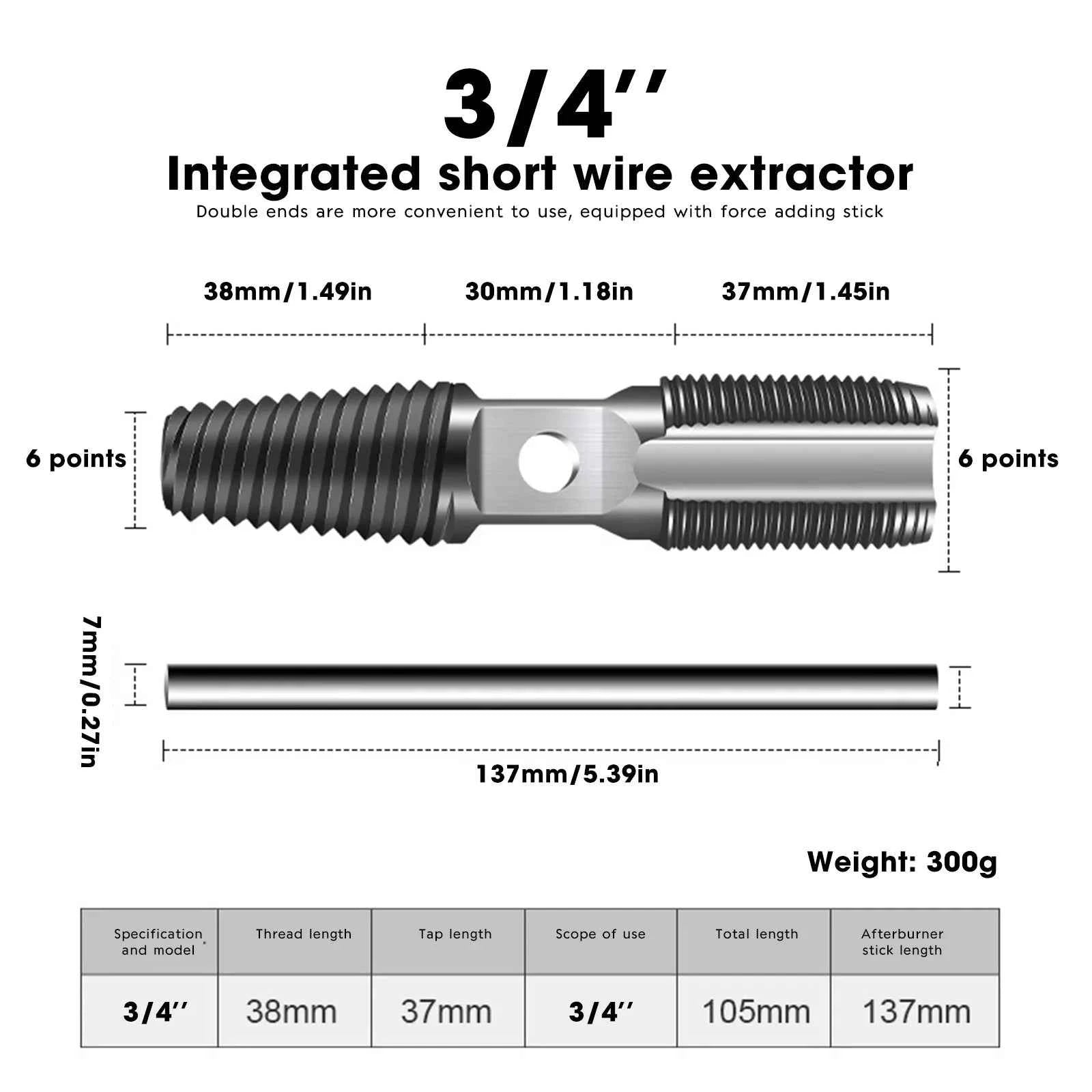 Damaged screw extractor double-headed screw extractor drill bit set water pipe bolt screw valve thread repair remover tool
