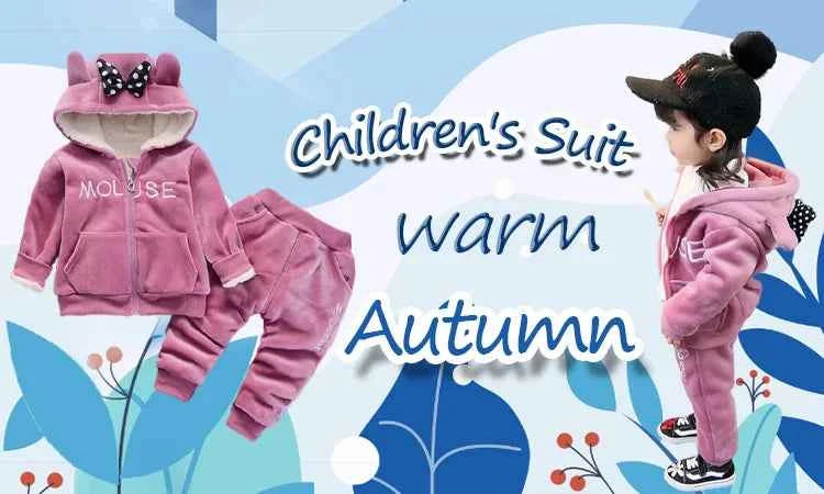 New Winter Baby Girls Boys Homewear Sets Autumn Fashion Flannel Fleece Clothes Kids Cartoon Bear Sleepwear Children Pajamas
