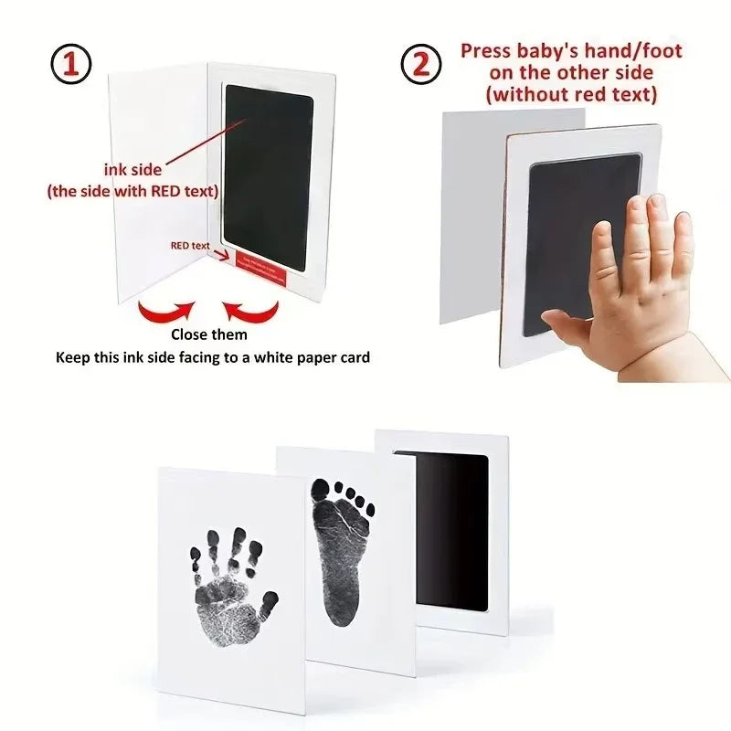 2pc Newborn Baby Handprint Footprint Markers Ink Pads Safe Non-toxic No-Touch Skin Inkless Inkpad Kits Pet Paw Prints Souvenirs