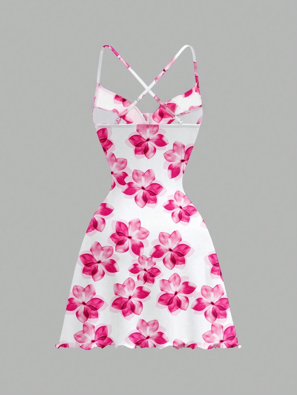 Ladies Summer Backless Floral Print A-Line Dress Suitable for Casual Vacations Beachside Gatherings And Parties