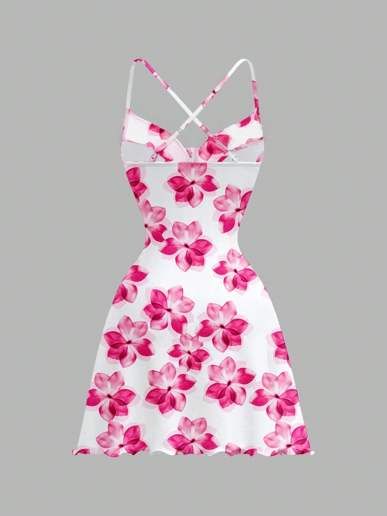Ladies Summer Backless Floral Print A-Line Dress Suitable for Casual Vacations Beachside Gatherings And Parties