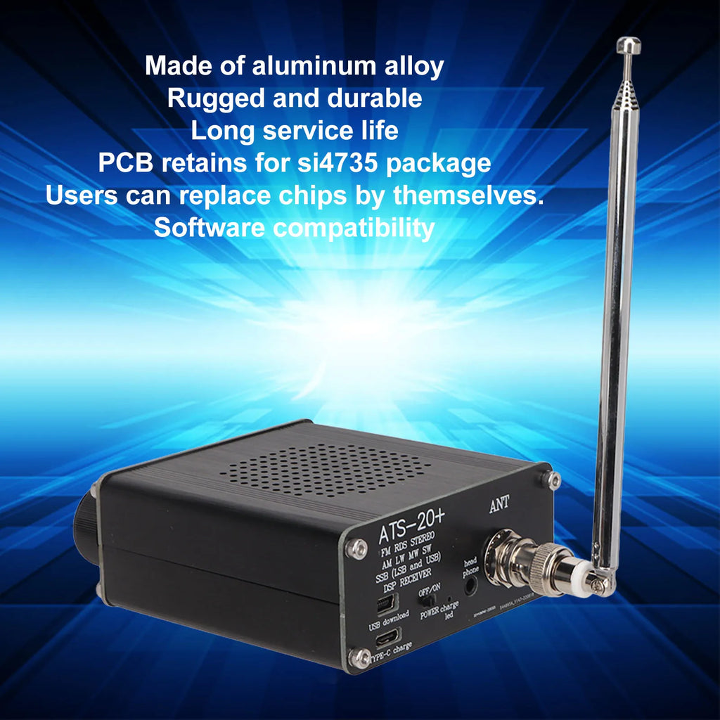 ATS 20+ Radio Receiver High Sensitivity Portable Small World Band Digital Receiver for Outdoor Camping Home