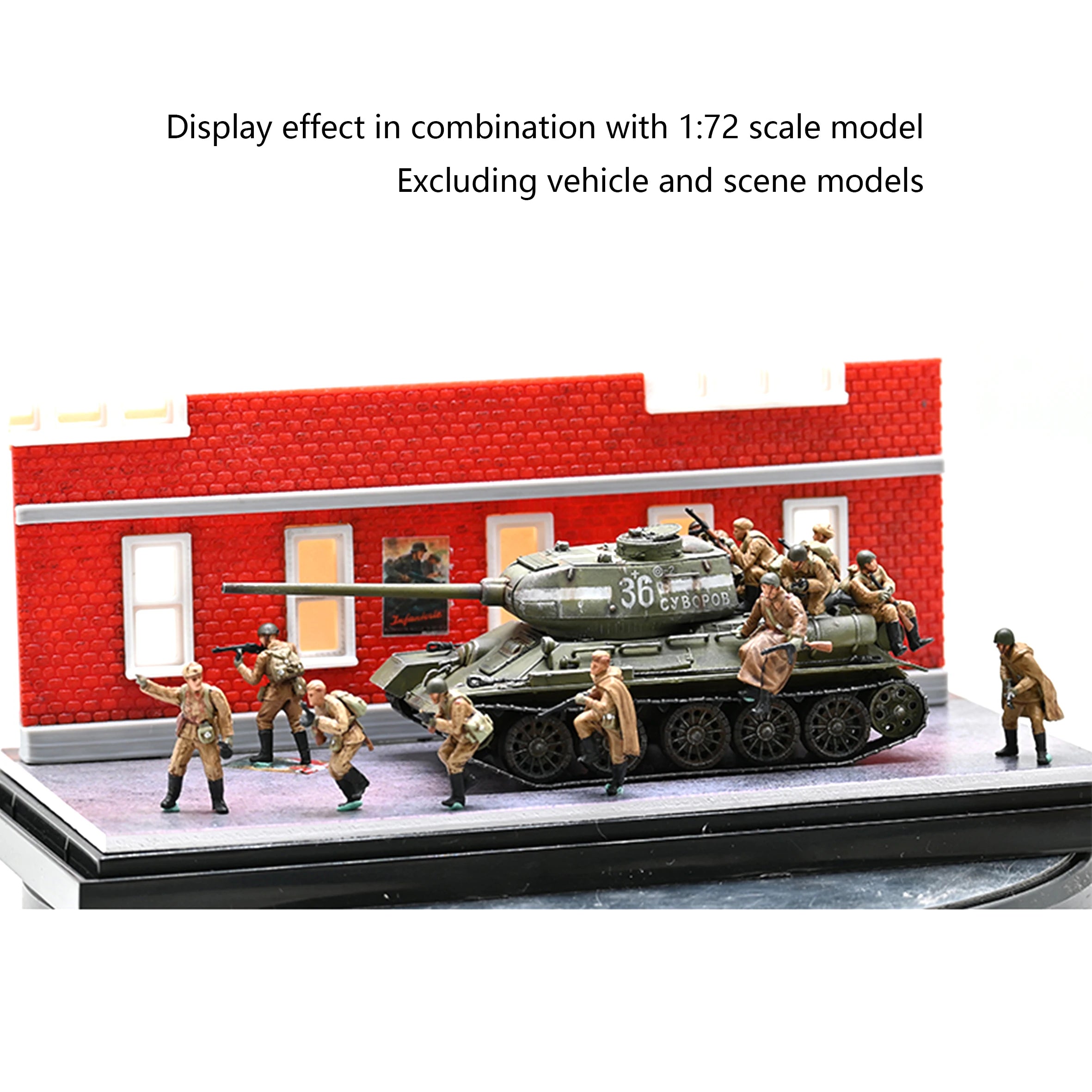 1/72 3R WW2 Soviet Infantry Combat Team Model (12 people) Colored Finished Soldier Model Excluding tank scene model