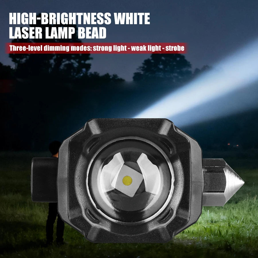 Tactical Led  Flashlight for Emergency Defense,with Safety Hammer, Seatbelt Cutter & Strobe Mode for Emergency Survival & Safety