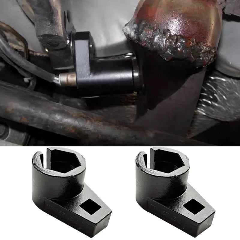 3/8" 22mm Offset Oxygen Sensor Socket Wrench, O2 Sensor Removal Tool Kit Set, Engine Adapter Wrench for Lambda Sensor