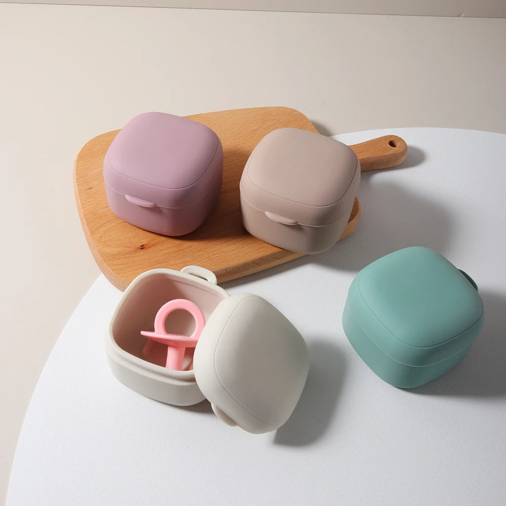 Silicone Baby Keepsake Box Set - Tooth Holder, Umbilical Cord & Pacifier Storage Case, Thick Soft Baby Memory Box, Personalized