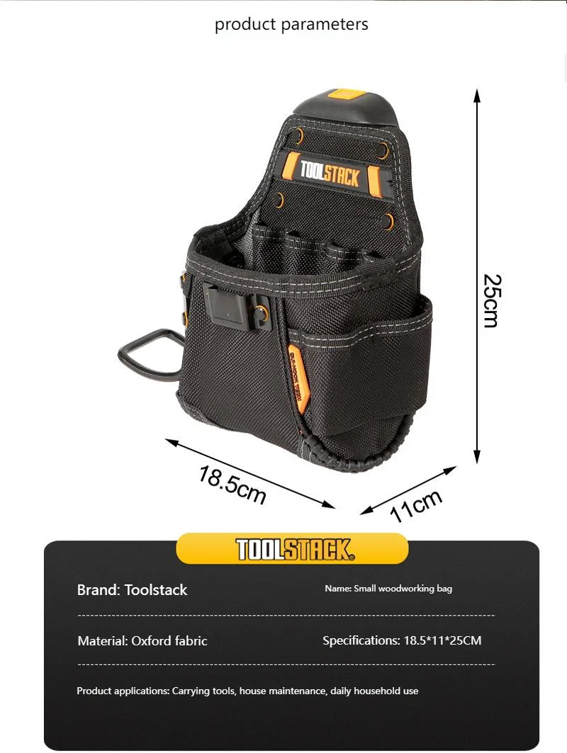 TOOLSTACK Mini Utility Toolkit Hammer & Screwdriver Waist Pouch Quick-Hook Service Kit Quality Hardwear Carpenter Work Tools Bag