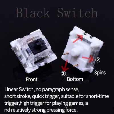 Outemu Switch for Mechanical Keyboard Black Blue Brown Red 3Pin Dustproof Linear Tactile Clicky Silent Compatible with MX Switch