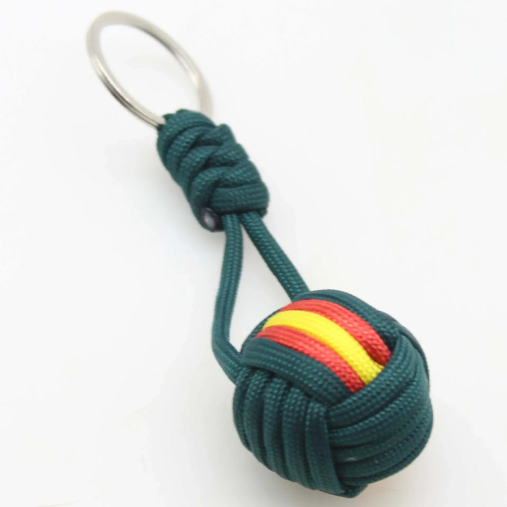 Militar Parachute Woven Rope Ball Portable Chaveiro Lanyard Key Ring Monkey Fist Key Chains, Outdoors Survival Tool Jewelry