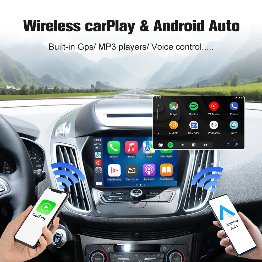 AUTOABC Wireless CarPlay For Ford Sync2 2011-2016 Explorer Focus Fiesta C-max Edge F150 Fusion Taurus With Android Auto AirPlay
