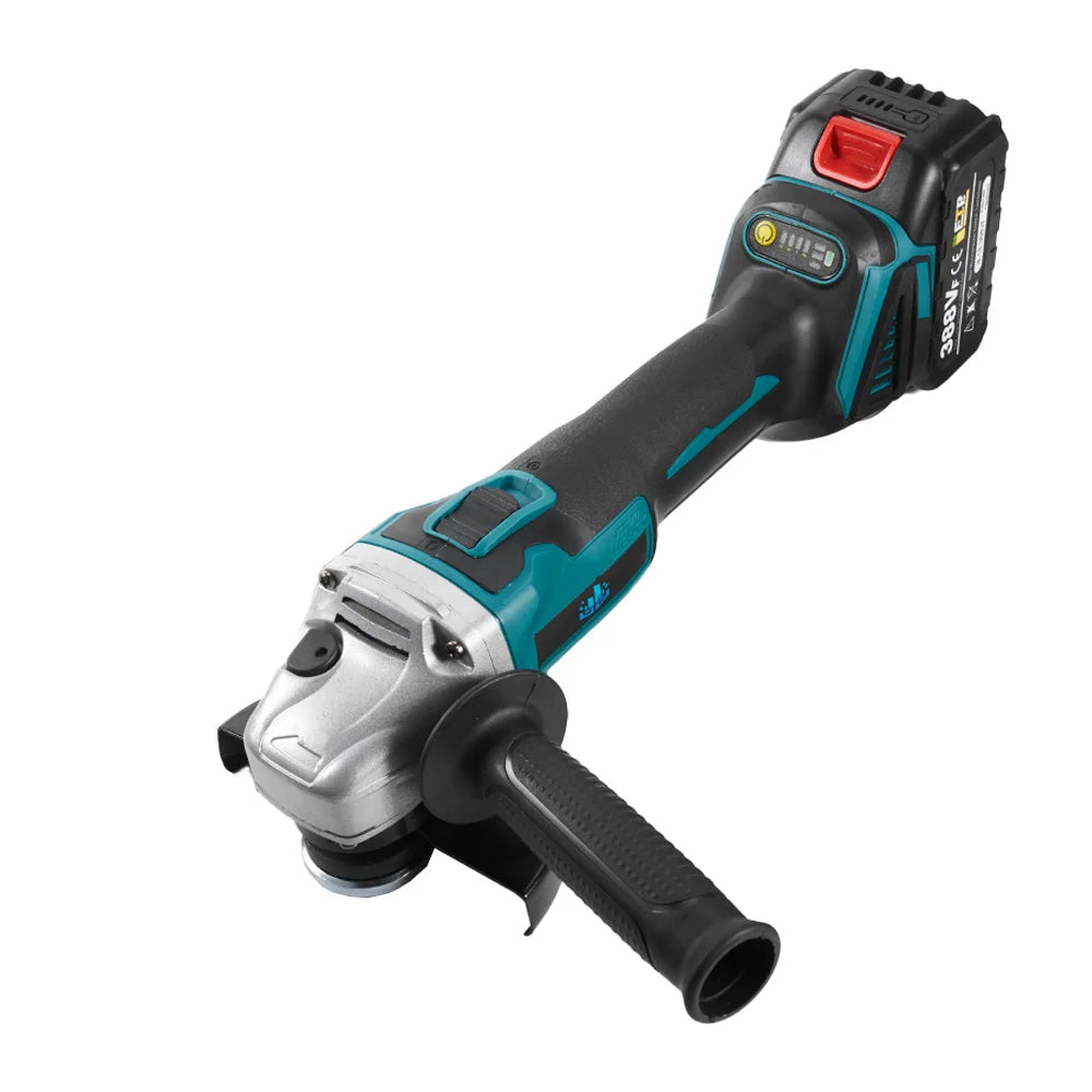 YOFIDRA 4 Gears Brushless Angle Grinder 125mm Cordless Cutting Polishing Cutting Machine Power Tool For Makita Battery Pin