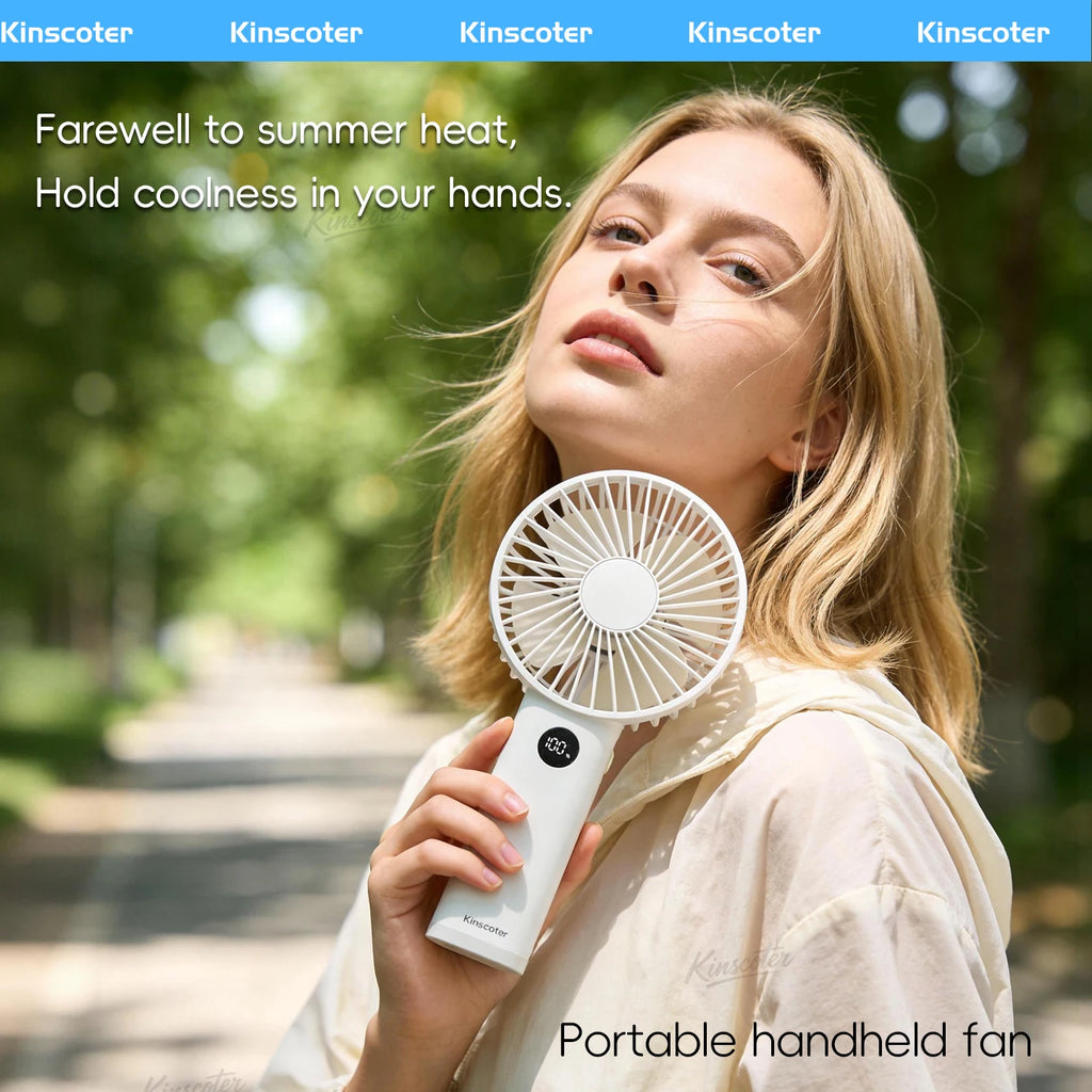New Handheld Personal Fan Portable Mini USB Hand Fan 3600mAh Rechargeable Mini Fan with Stepless Speed Control Display Nightligh