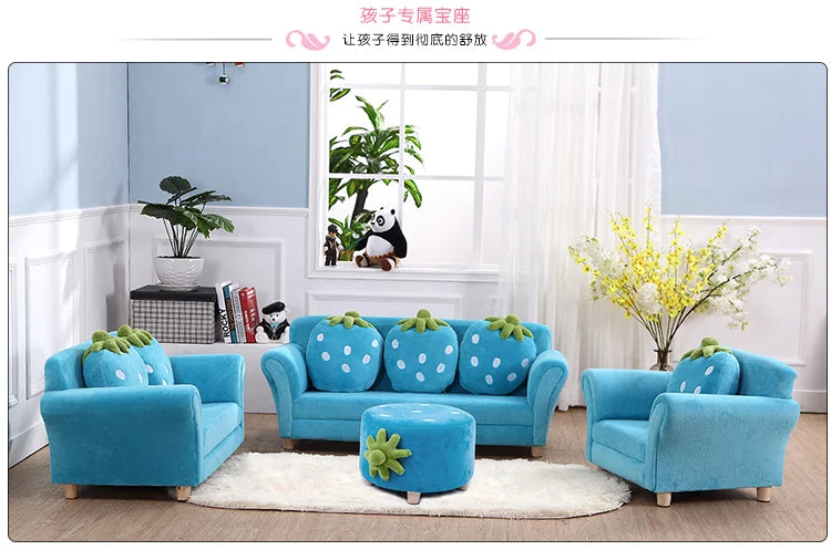 Children's Sofa Cute Cartoon Fabric Strawberry Sofa Modern Tatami Combination Baby Sofa