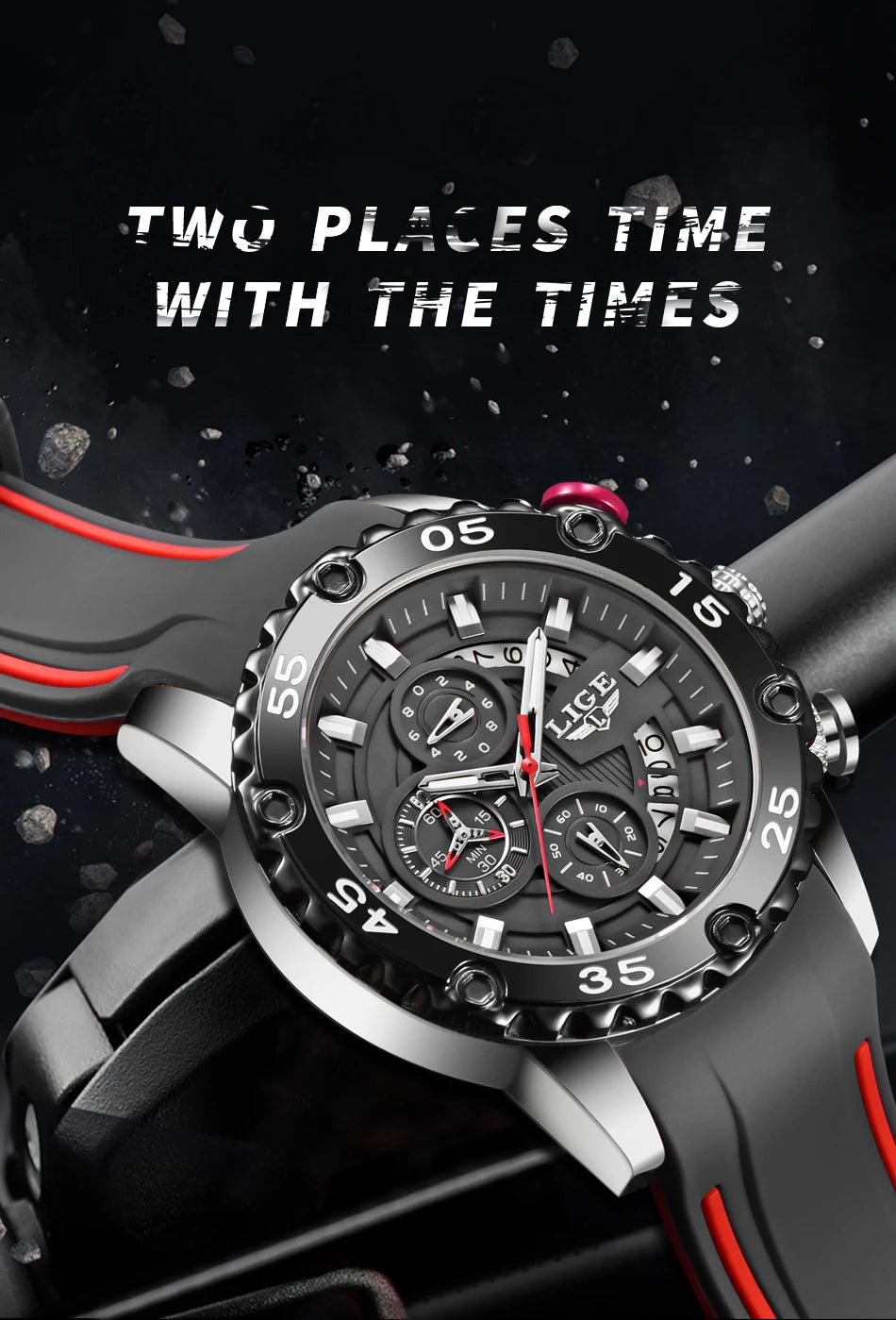 New Blue Watch LIGE Mens Watches Top Brand Luxury Big Dial Military Clock Quartz Watch Waterproof Sport Chronograph Erkek Saati