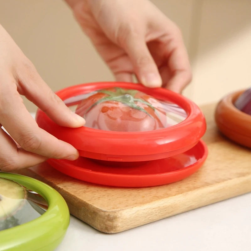 1/4pcs Kitchen Storage Box Fruit Vegetable Container Fresh Box Avocado Tomato Lemon Onion Fresh-Keeping Crisper Kitchen Gadgets