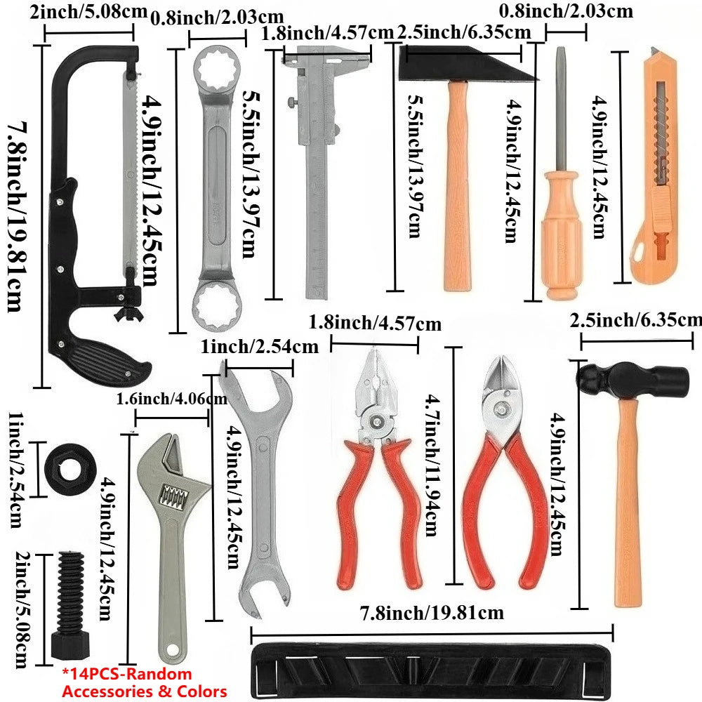 Kids Toys Simulation Repair Tools Set for Boy Safe Plastic Children Maintenance Tools Screwdriver Hammer Tongs Pretend Play Toy