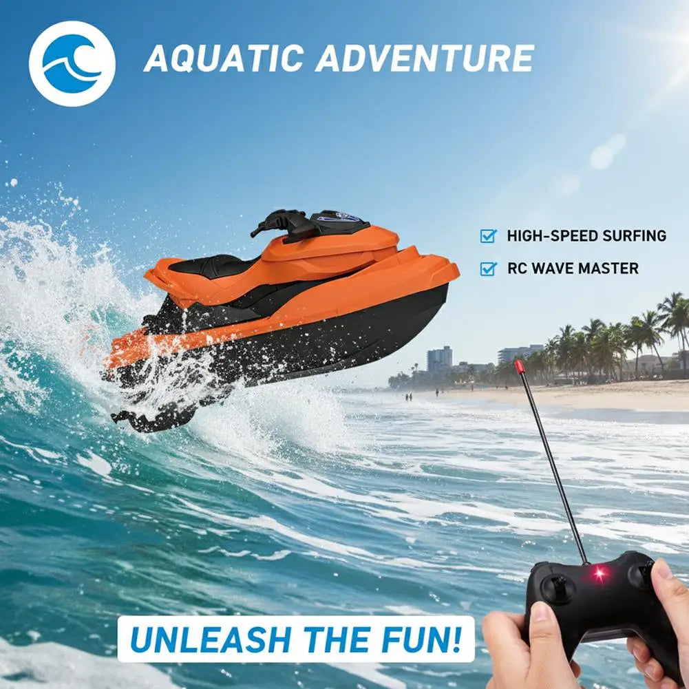 RC Speed Boat Toy Waterproof Remote Control Boat Electric Racing Yacht Pool Lake Water Toy for Kids Adults Outdoor Gift