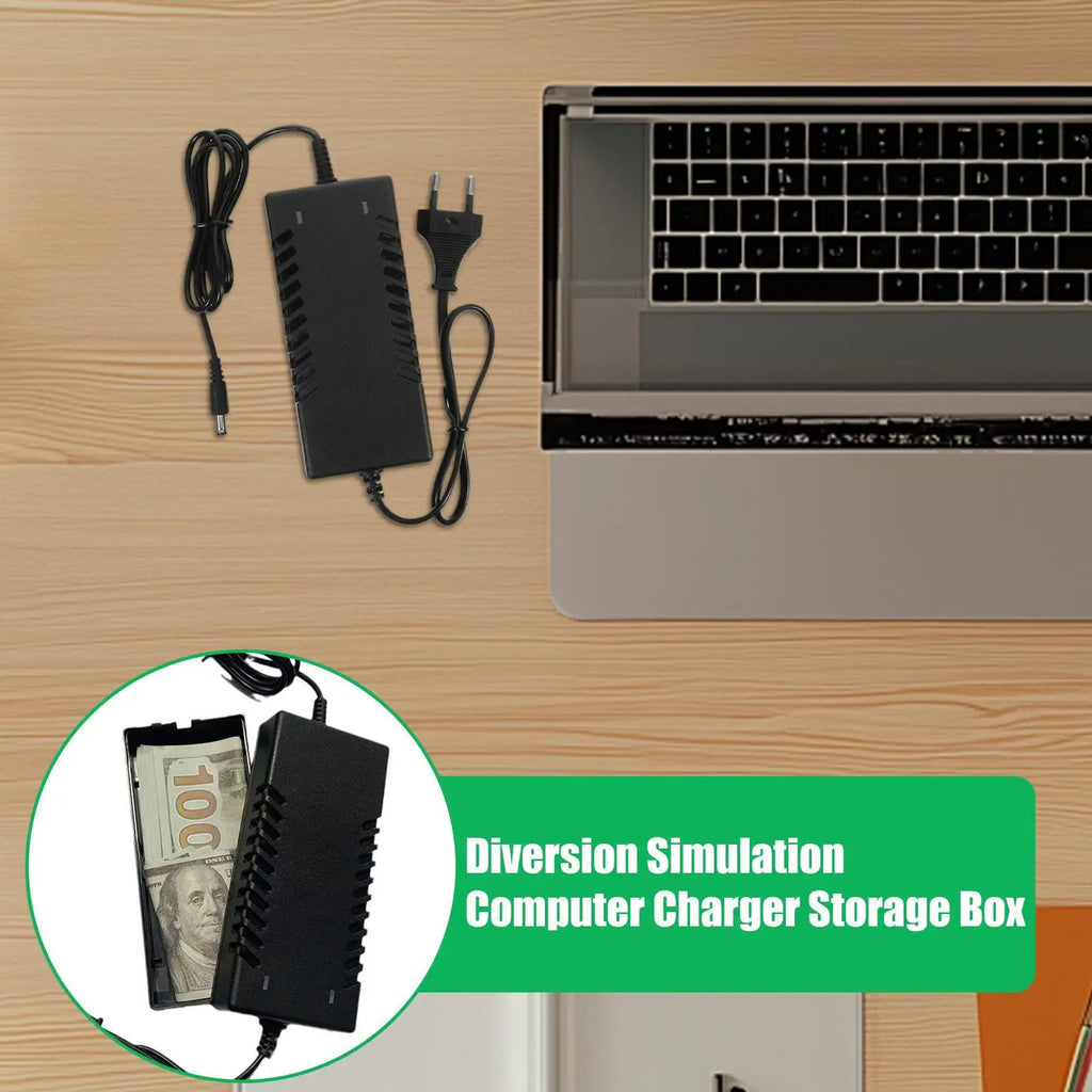 Simulated Computer Charger Storage Box Secret Money Case Safe Anti-theft Travel Storage Container Hiddens Jewelry Organizer