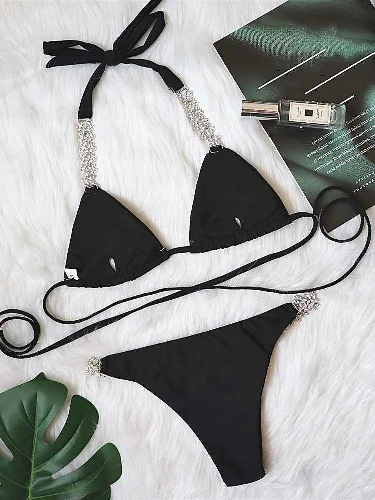 DEAT Sexy Lace-up Swimsuit Women's Solid Color Cross Hollow Out Design Bikini Two-piece Set Beach Party 2026 Summer New 11XX0987