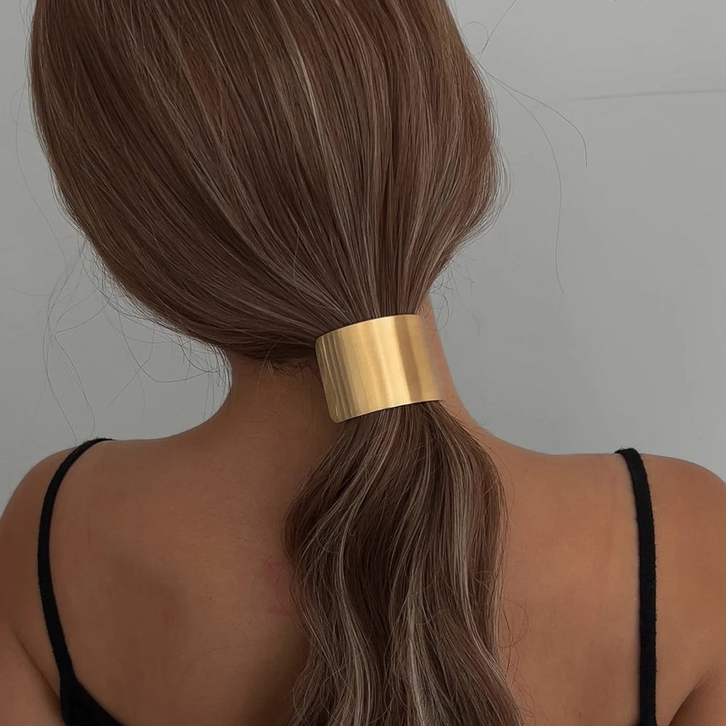 Fashion Irregular Geometric Hair Ties Elastic Hairband Punk Metal Hair Bands Rope Women Bowknot Ponytail Holder Hair Accessories