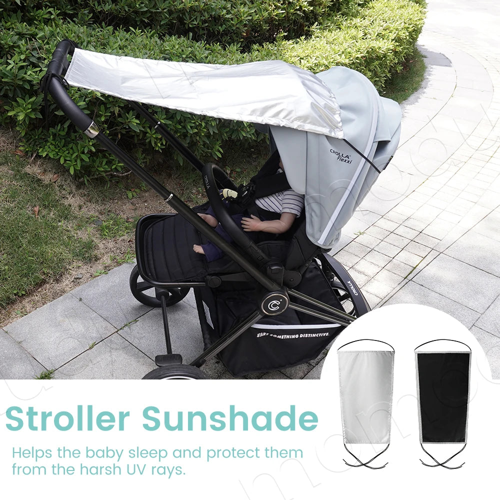 Universal Dual-purpose Baby Stroller SunshadeUV Protection Mosquito Proof Wind Waterproof Easy Installation for Outdoor Travel