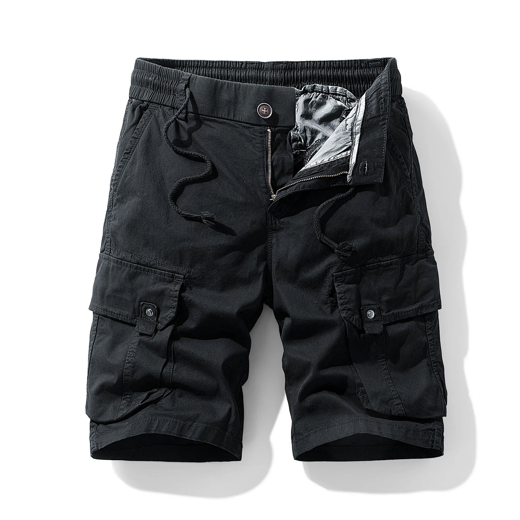 Men's Trendy Shorts - Summer Cotton-blend Breathable Multi-Pocket Outdoor Workwear Cargo Pants, Suitable for Hiking and Jogging