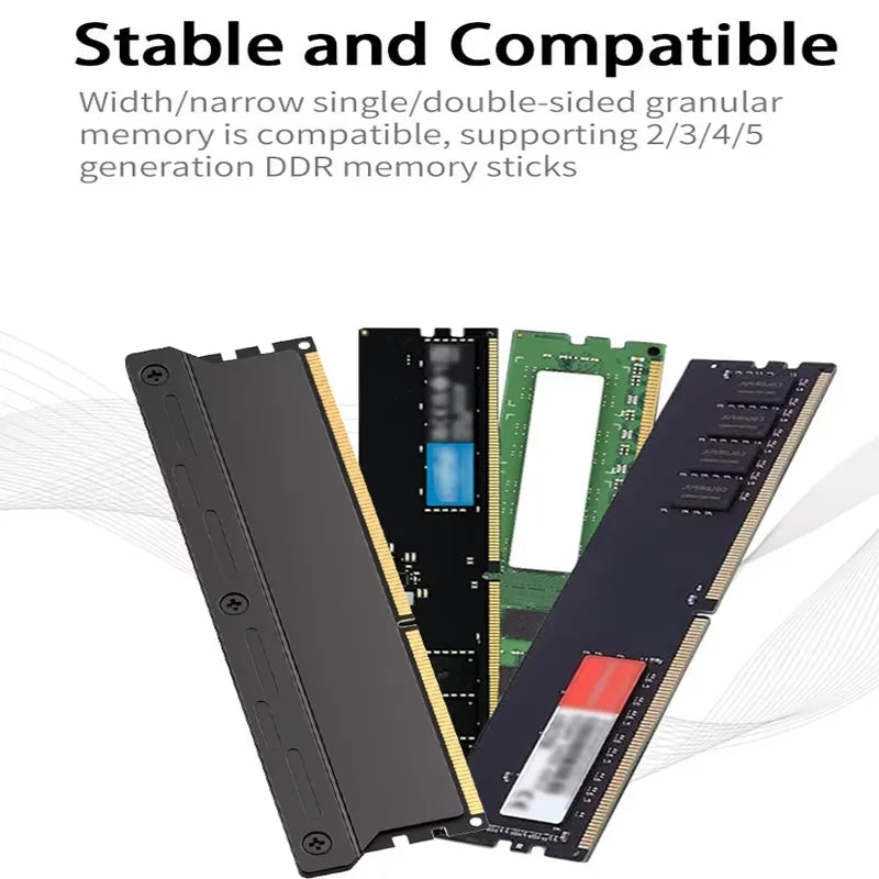 Computer RAM Memory Heatsink Cooler with Thermal Conductive Pad for Desktop PC Memory DDR2/DDR3/DDR4/DDR5