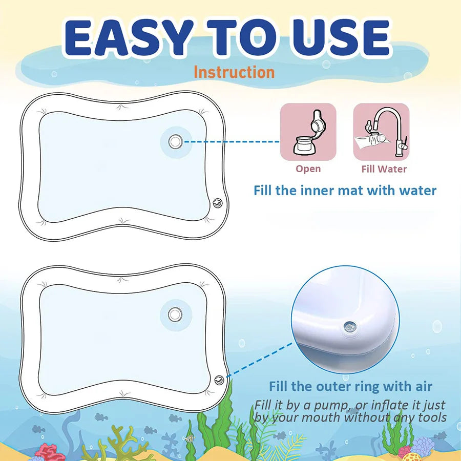 1pc Inflatable PVC Playing Mat Baby Play Water Mat Toddler Pad Kids Early Education Activity Toys Mat Cushion Gift