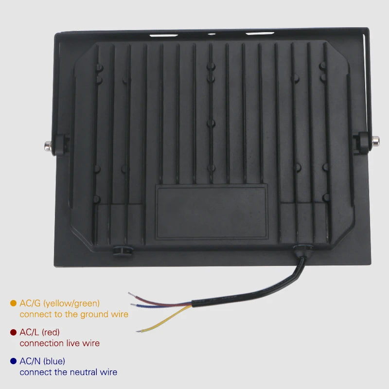 LED Flood Light Spotlight AC220V 100W 200W IP66 Waterproof LED Black Shell Garden Street Gate Wall Floodlights