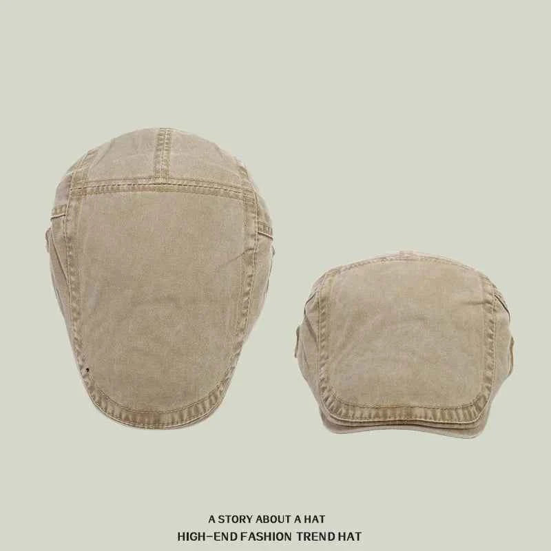 Spring Summer Vintage Cotton Beret Men Women Fashion Flat Visor Cap Casual Berets Retro Newsboy Hat Unisex Adjustable Sun Hats