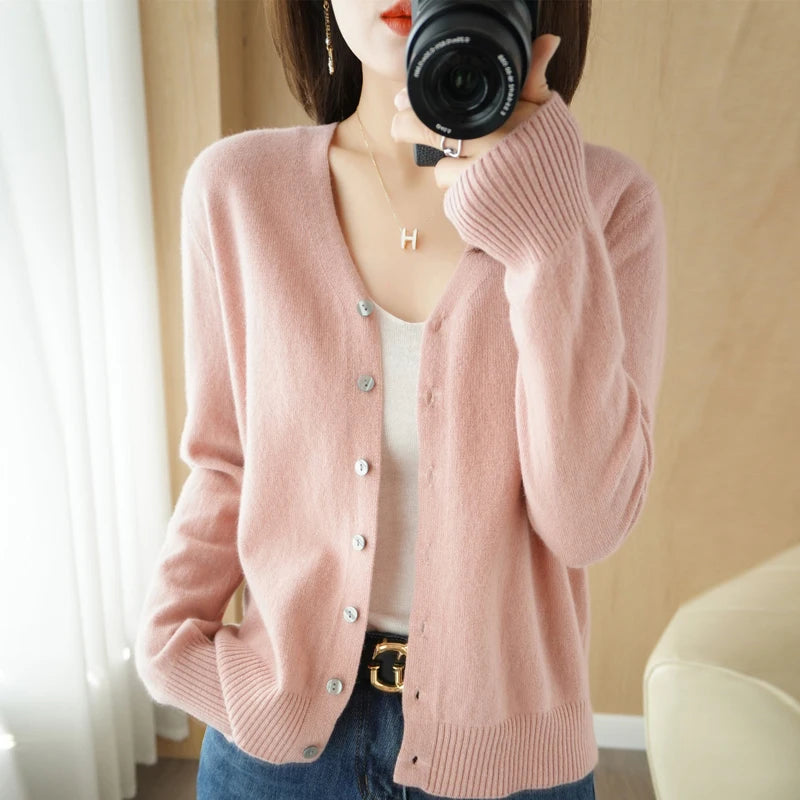 Women Cardigans 2025 Autumn Winter Single Breasted Knitwears Long Sleeve Warm Knit Cardigan Korean Fashion Spring casual Sweater