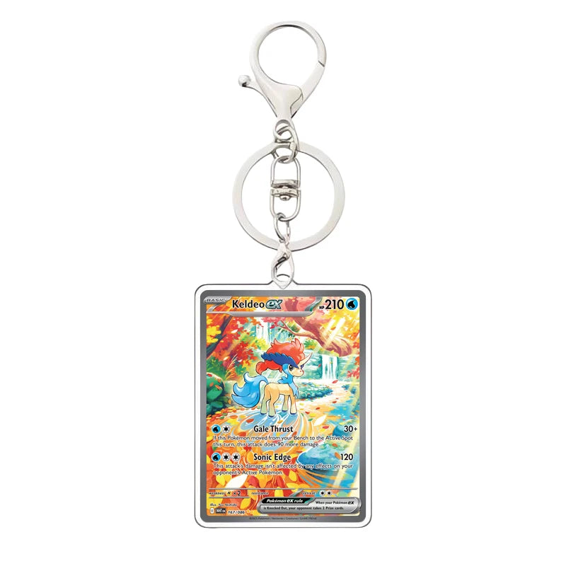 Pokemon PTCG Acrylic Keychain English Version Sv11B W Sar Bwr Reshiram Zekrom Victini N Acrylic Card Keychain Pendant 3.4X5.2Cm