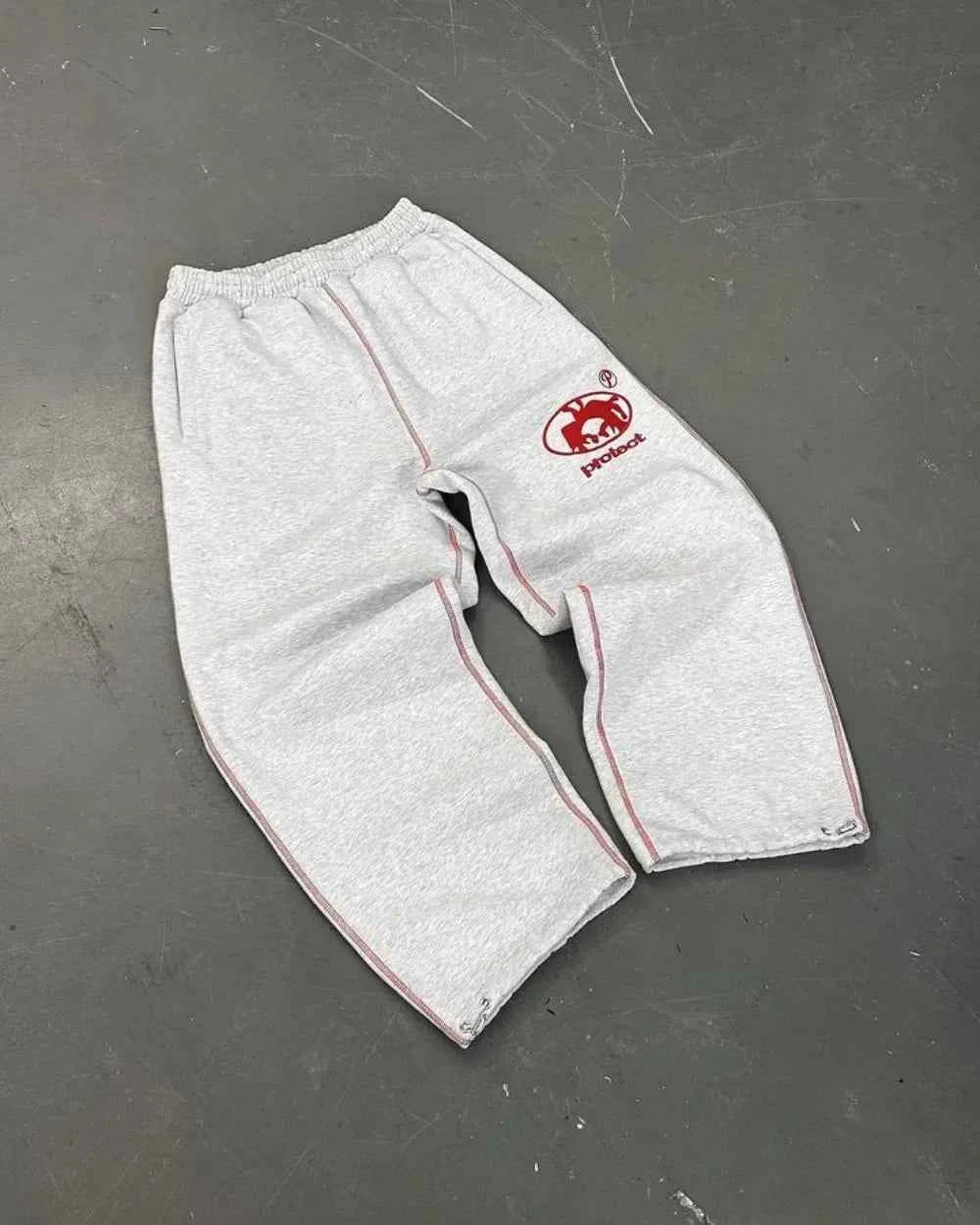 Y2K Retro Straight Pants Tracksuit Streetwear Pants Personalized Pant Leg Zipper Embroidery  Hip Hop Casual Joggers Men Pants