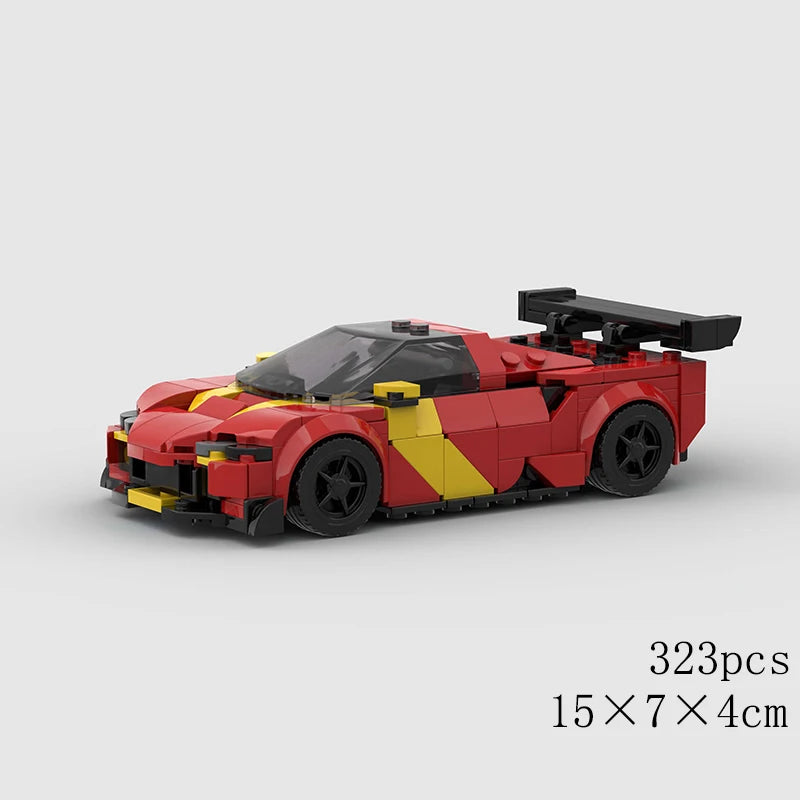 MOC Car Speed RX7 AE86 Chiron R8 Creative Racing Vehicle Model Building Block Super Race brick City Rally Sport Toy Technical