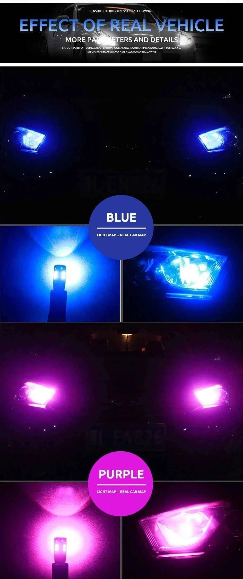 Clearance_10PCS W5W Led T10 WY5W LED Bulbs Car Light COB Car Wedge Parking Lights Auto License Plate Lamps Dome Read Lights_Cont