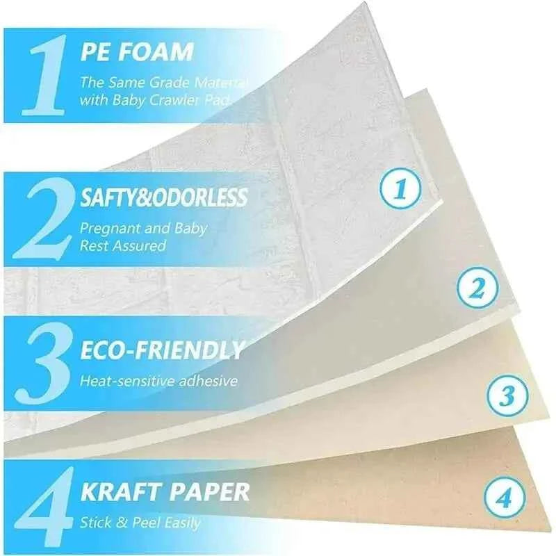 3D Three-dimensional Wall Stickers Self-adhesive Wallpaper Anti-collision Decorative Stickers 10pc