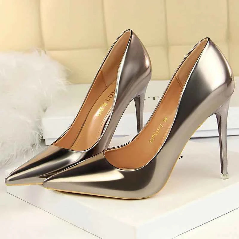 BIGTREE Shoes Classic Pumps Patent Leather Women Pumps Fashion Women Wedding Shoes High Heels Stiletto 10.5 Cm 7.5 Cm Lady Shoes