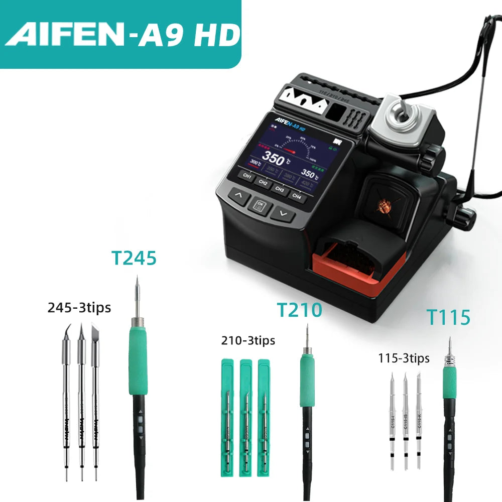 AIFEN A9HD Soldering Station Compatible Soldering Iron Tip 210 Handle Control Temperature Welding Rework Station