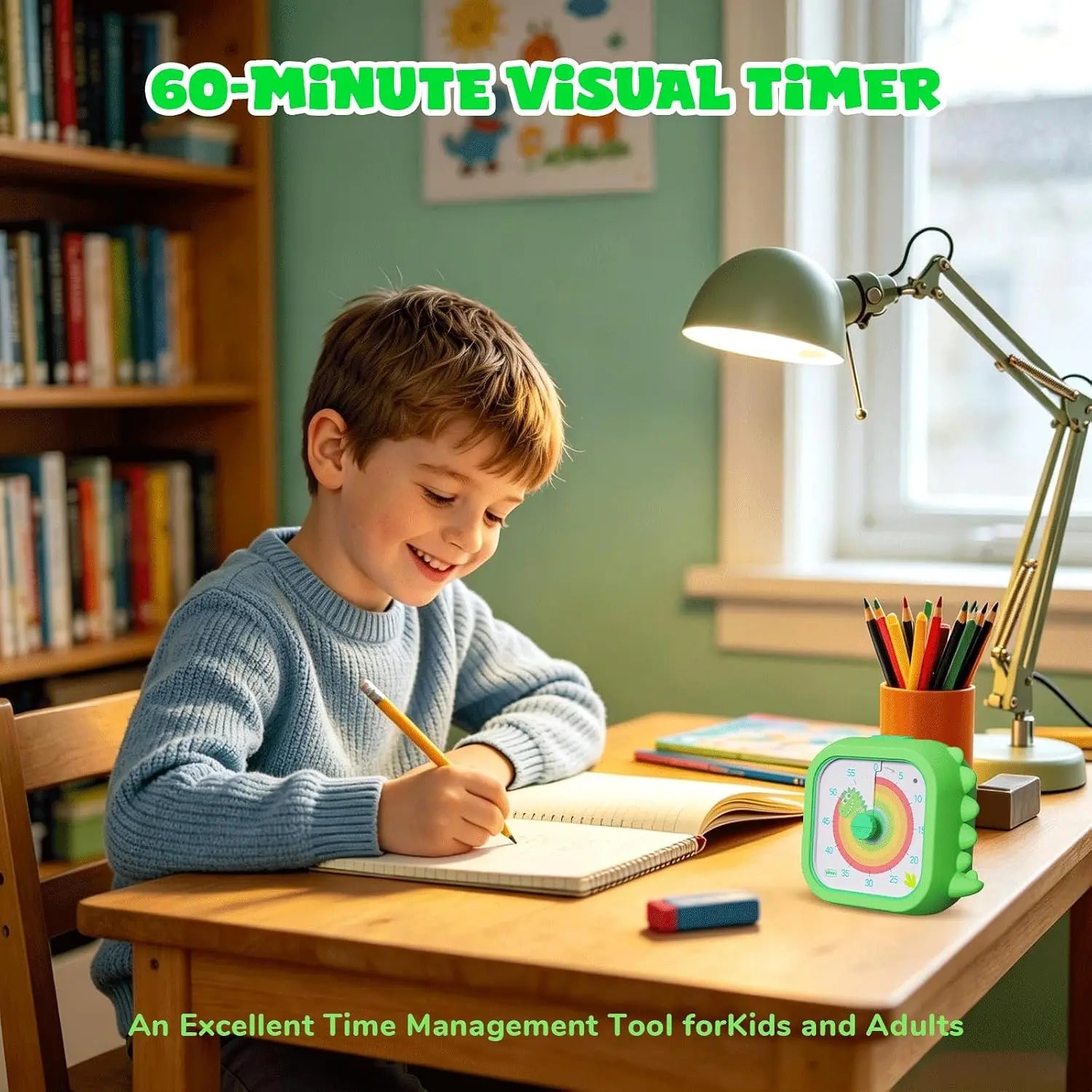 Kids Timer Self Discipline Device Visual Time Management Tool 60 Minutes Countdown Students Study Homework Focus Learning Clock