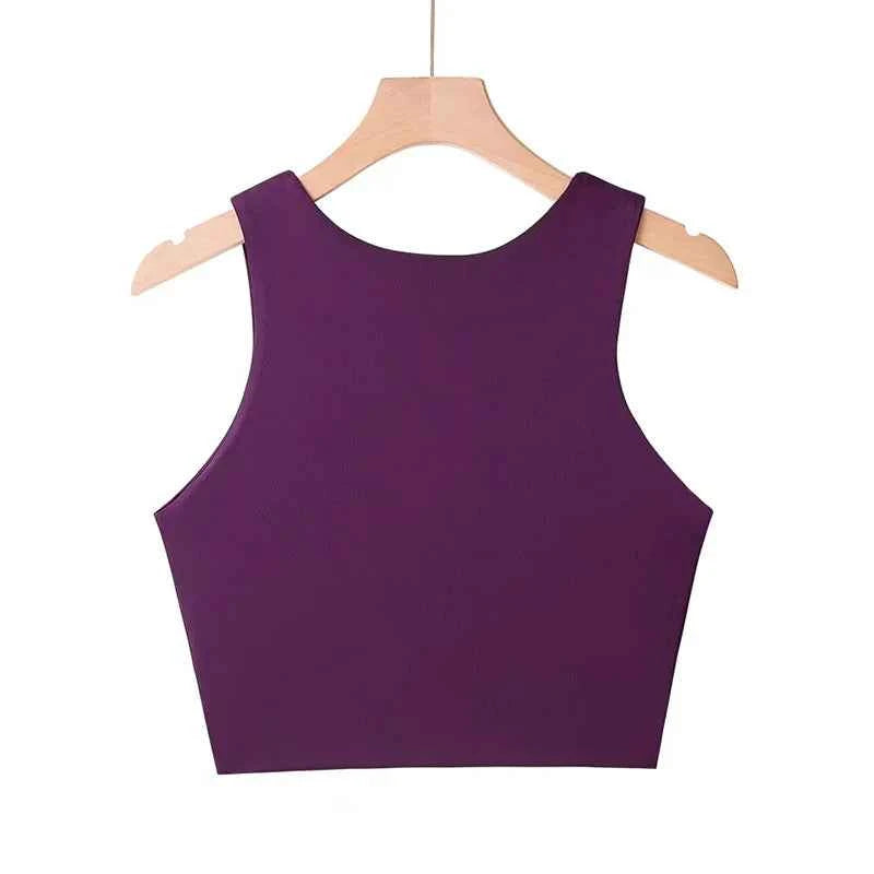 2023 Summer Fashion Women Sexy Slim Tops O-neck Sleeveless Double Nylon Ladies Good Quality Tank Tops 6 Colors