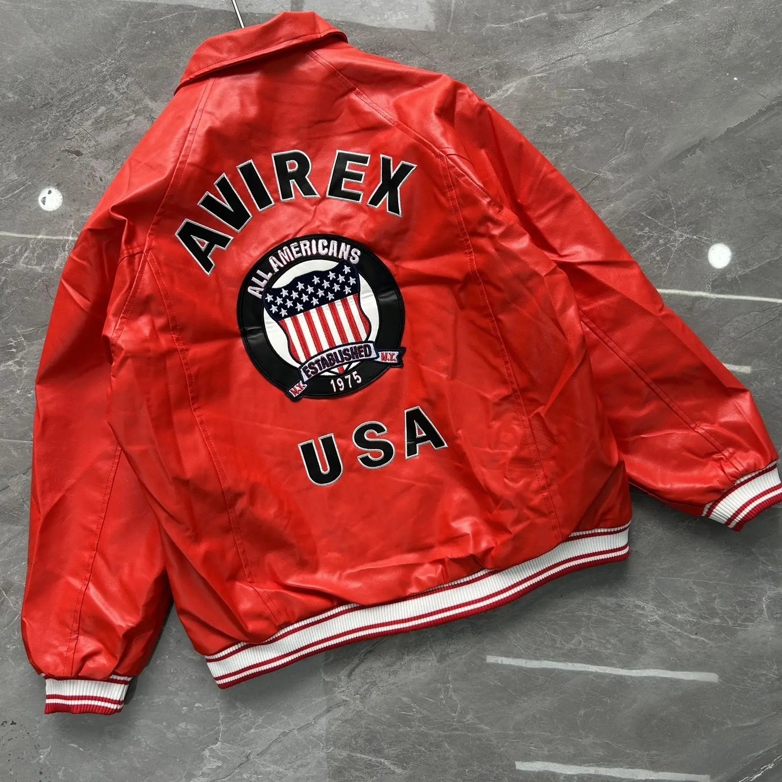 High street trendy brand handsome leather jackets retro motorcycle style pilot jacket casual baseball jacket uniform coats men