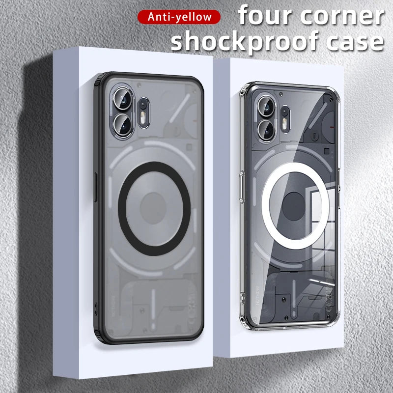 Magnetic Wireless Charging Armor Magsafe Case For Nothing Phone 3 2 1 2 Plus 3a Pro Military Shockproof Back Cover