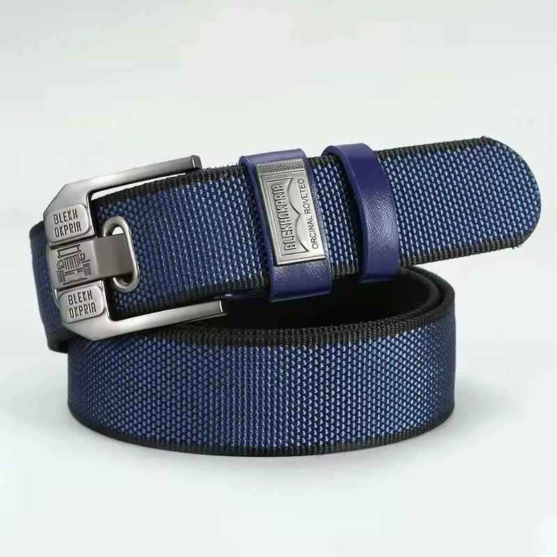 New Fashion Men's Pin Buckle Youth Overalls Canvas Waistband Belt Casual Retro Decorative Belt Fashion High-Quality Webbing Belt