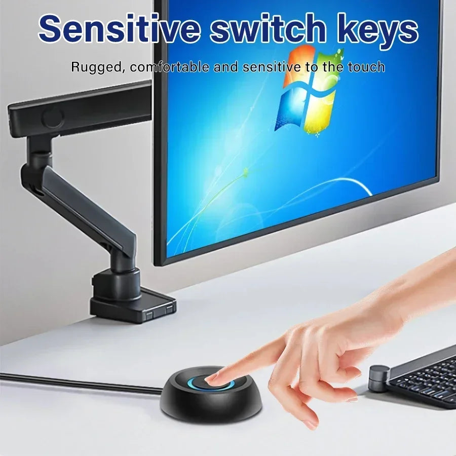 1.8M Computer Desktop  Extension Cable Switch Round Startup Switch Home Office PC Motherboard External Start Power On/Off Button