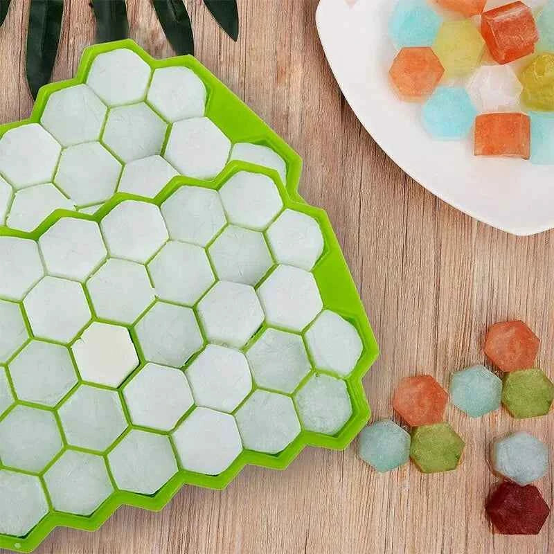 Honeycomb 37-Grid Ice Cube Tray, Silicone DIY Ice Mold (Lid Not Included) for Drinks, Cocktails & Kitchen Use
